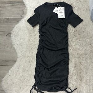 Elegant Black Ruched Dress